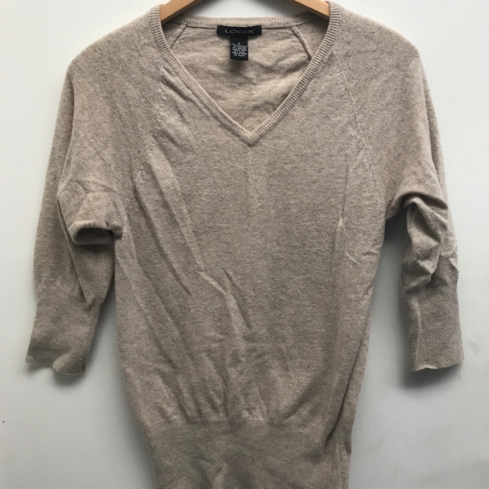 Wrinkled angora blend sweater